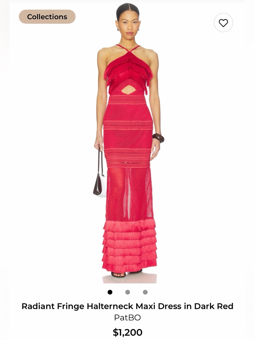 PatBO Radiant Fringe Halter Maxi Dress